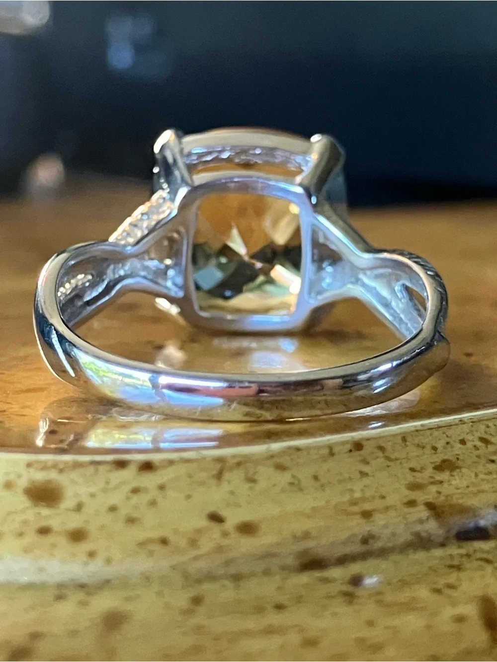Brazilian Citrine Sterling Silver Ring Size 8.75